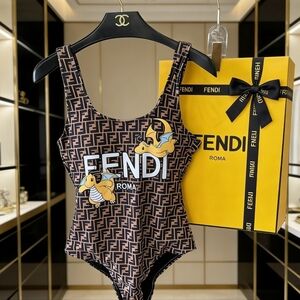 Fendi Monogram Cartoon Dragon Swimsuit